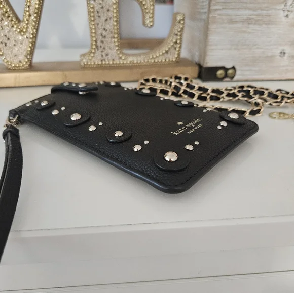 kate spade Black Studded Wristlet 3.25 x 6.25 inches - Picture 8 of 13